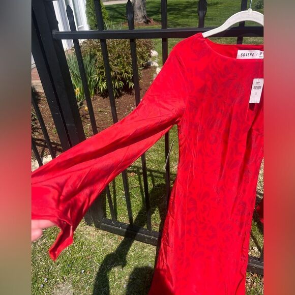 Anthropologie SOVERE Ember Long Sleeve Open Back Slim Maxi Dress NWT - Picture 9 of 10